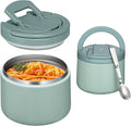 Itslife Soup Thermo for Hot Food Kids 25.5oz Lunch Containers with Buckle Lid Wide Mouth Hot Food Jar Vacuum Insulated Stainless Steel Bento Box Leakproof with Spoon (Green3, 14oz)