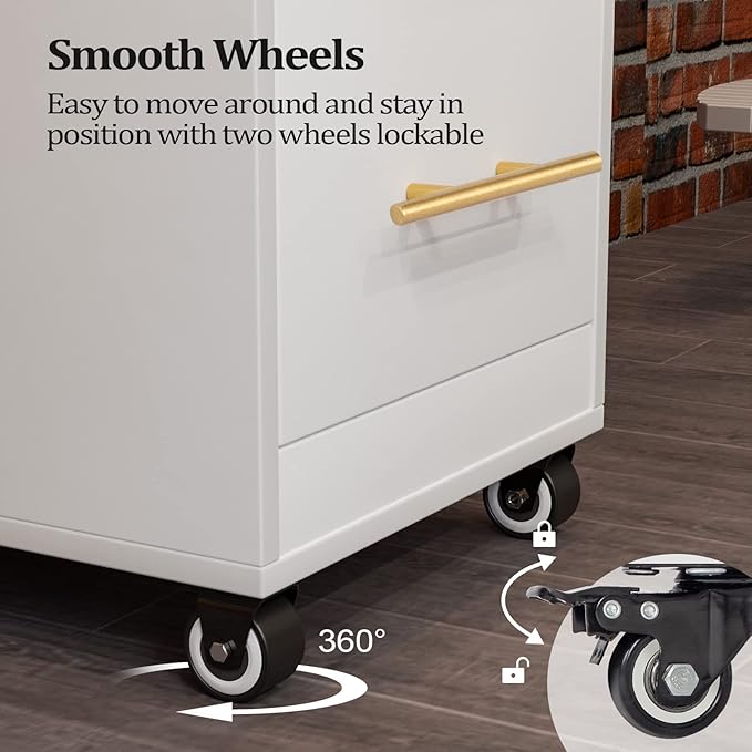 Salon Trolley Cart with Wheels, 3-Drawer Rolling Hair Styling Station, Mobile Beauty Trolley with Hot Tools Holder, Storage for Salon, Barbershop, Spa & Tattoo, White