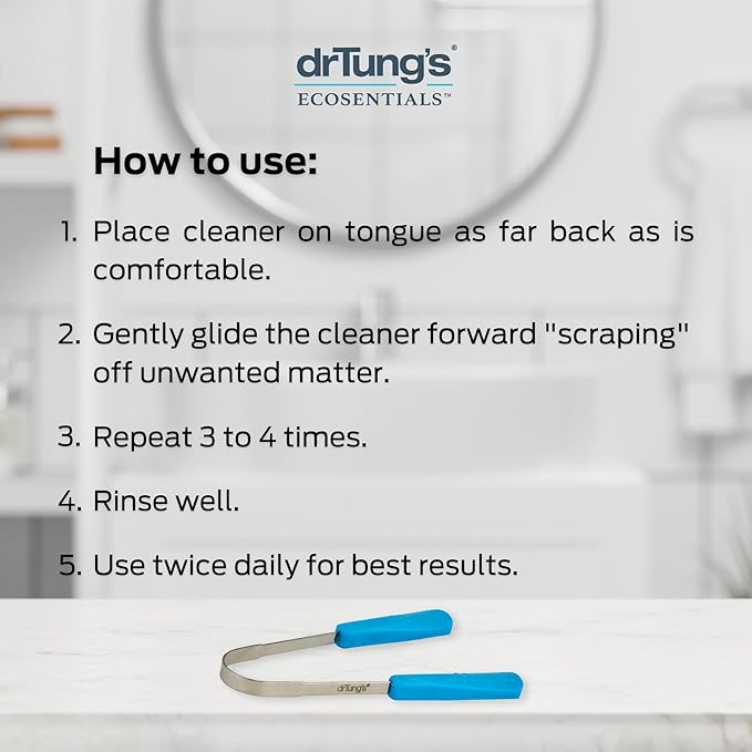 drTung's Tongue Cleaner, Stainless Steel Tongue Scraper 12 Pack
