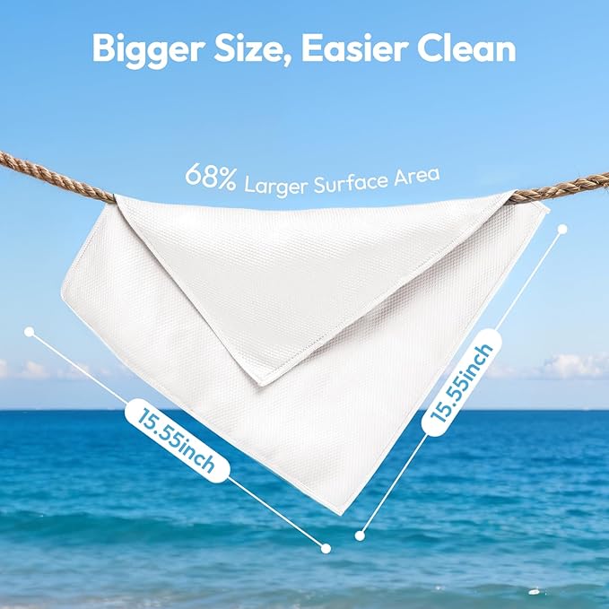 Professional Auto Detailing Microfiber Cloths 6 Pack, 15.5"x15.5" Glass Cleaning Towels for Car Windshield, Window and Interior, Lint Free Streak Free Polishing Rags for High Gloss Shine