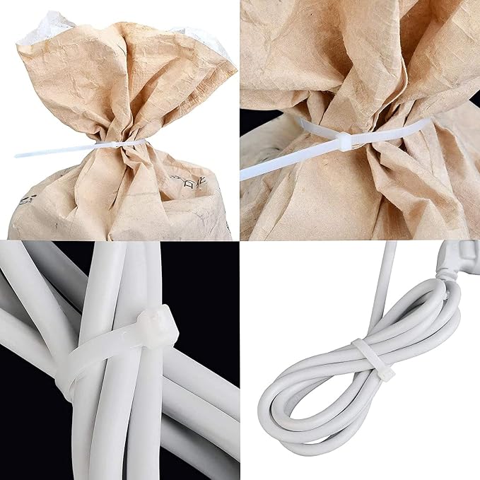 White zip ties 18 inch Large Cable ties wraps100 pcs/Pack outdoor use Long plastic ties with 60 Pounds tensile