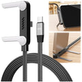240W Braided Fast Charge Cable, 2026 New Invisible Holder Charger Cable with Stand, 4.92ft Foldable Durable 240W Stand Data Cable USB-C Cord 90 Degree Right Angle USB C Cable, Type C to Type C (1)