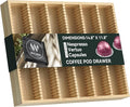 for Nespresso Vertuo Capsules Bamboo Coffee Pod Drawer Organizer | 14.84" Wx11.81" Dx1.54" H 48 Big or 60 Small Pods Holder for Counter