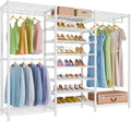 VIPEK S3 Freestanding Clothes Rack Heavy Duty Garment Rack 8-Tier Shoe Racks Closet Storage Organizer Large Wardrobe, Hanging Rod, Adjustable Metal Shelf, 68.9" L x 15.7" W x 76.4" H, White