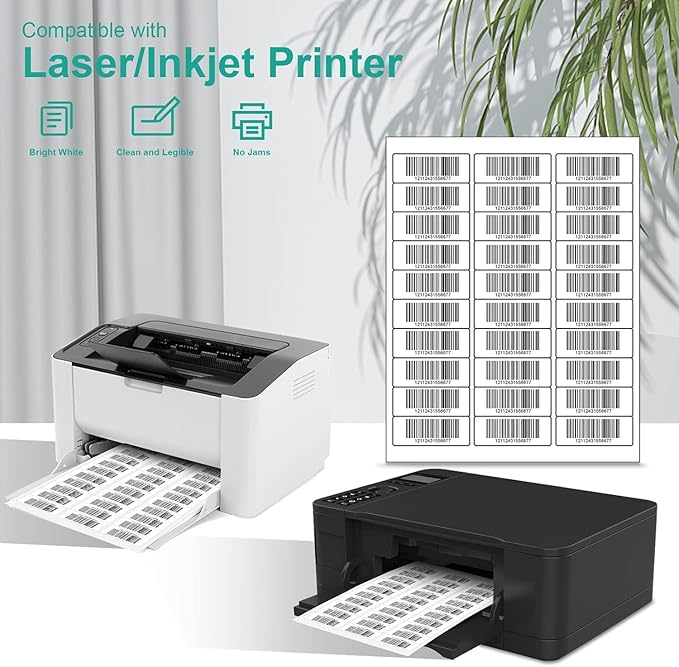 MFLABEL Address Label, 1" x2-5/8 Mailing Sticker, 30-UP White Shipping Labels for Inkjet or Laser Printer, 30000 Sticker Labels (1000 Sheets), 30 Label per Sheet