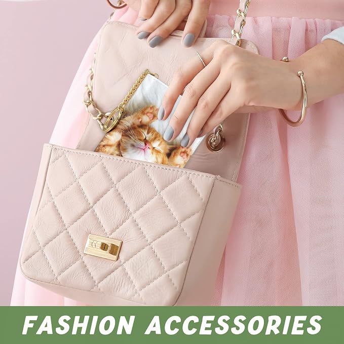 Aiawoxc Credit Card Holder for Women, Small RFID Wallet Slim Leather Card Organizer Case with Zipper and Keychain, Cute Cat
