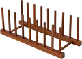 HBlife Teak Dish Plate Bowl Cup Book Pot Lid Cutting Board Drying Rack Stand Drainer Storage Holder Organizer Kitchen Cabinet（Keep Dry） | 8 Slots, Vertical Dish Racks for Cabinet Countertop & Wall, Plate Pot Lid Cutting Board Holder, Bowl Cup Drainer, ...