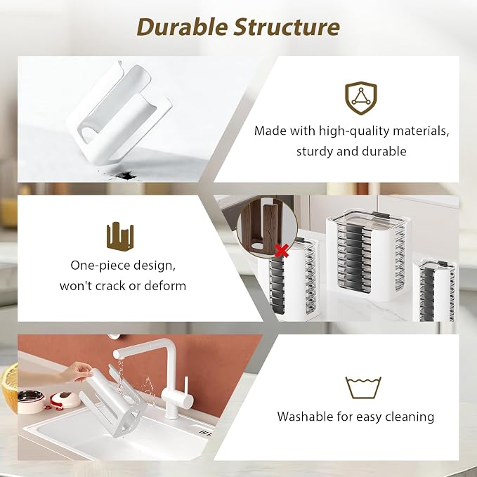 Lid Organizer for Rubbermaid Brilliance Nap-on Lids for 4.7/3.2/1.3/0.5 Cup | 3 Pcs, Containers (Holds 30 Lids), White