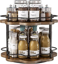 2 Tier Lazy Susan Organizer,2-Tier Spinning Spice Rack with Stable Carousel Base & 4 Height Settings for Cupboard Kitchen Countertop Dining Table Cupboard (Two-Ply(Petal Shape))