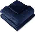 Bare Home Weighted Blanket King Size 30lb (80" x 87") for Adults - Minky Fleece - Premium Heavy Blanket Nontoxic Glass Beads (Dark Blue, 80"x87")