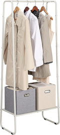 SunnyPoint Freestanding Clothes Garment Rack, Organizer Closet (OFF-WHITE)