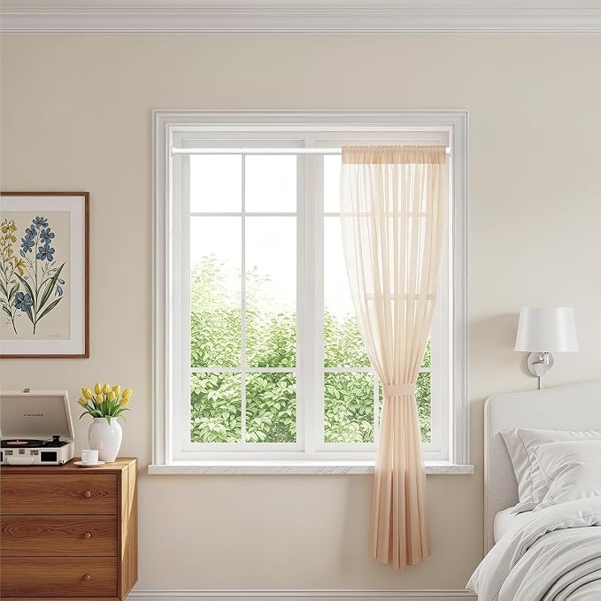 4Pack Spring Tension Curtain Rods 23 to 46 Inch,White Small Tension Rod Spring Curtain Rod No Drilling,Adjustable Short Curtain Rods for Window,Kitchen,Closet,Doorway