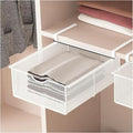Pull Out Cabinet Storage Basket,Stackable Detachable Baskets Closet Organiser,Easy Pull Out Drawer Dividers for Closet,for Kitchen Office Wardrobes Cupboard Storage(White,29x31x19cm)