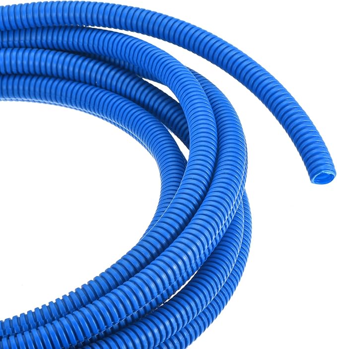 DMiotech 20ft Wire Loom Split Tubing 3/8 Inch(9.5 Mm) ID, Cord Protectors from Pet Flexible Conduit Cable Management for Office, Home, Garden, Blue