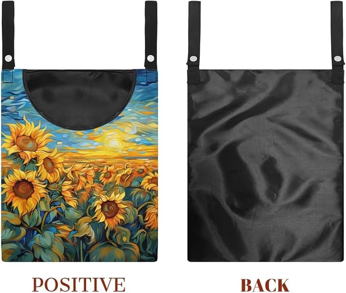 Sunflowers Clothespin Bags Laundry Hanging Storage Organizer Clothes Pin Hanging Bags with Rope Clothespin Holder with an Space-Saving Opening for Clothesline Outdoor