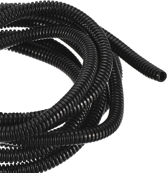 DMiotech 10ft Wire Loom Split Tubing 1/4 Inch(6.5 Mm) ID, Cord Protectors from Pet Flexible Conduit Cable Management for Office, Home, Garden, Black
