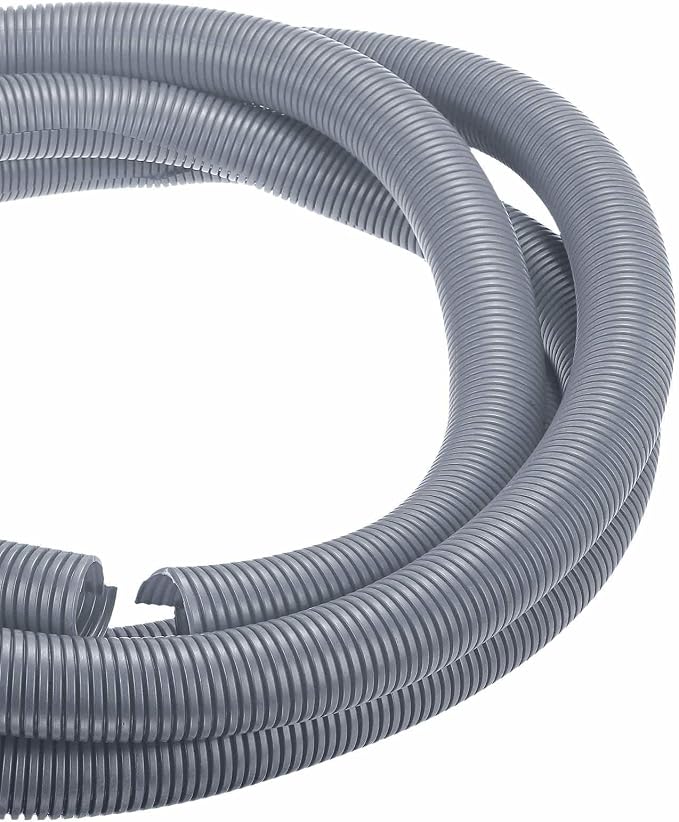 DMiotech 50ft Wire Loom Split Tubing 1 1/2 Inch(38.1mm) ID, Cord Protectors from Pet Flexible Conduit Cable Management for Office Home Garden, Gray