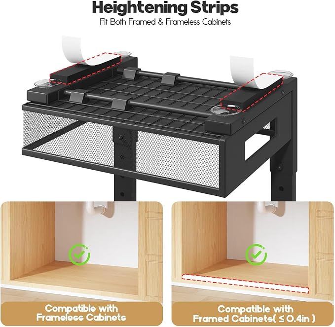 2-Tier Under Sink Organizer With Sliding Drawers, Pull-Out Cabinet Organizer With Adjustable Height, Kitchen & Bathroom Storage Shelf, Black, 1 Pack