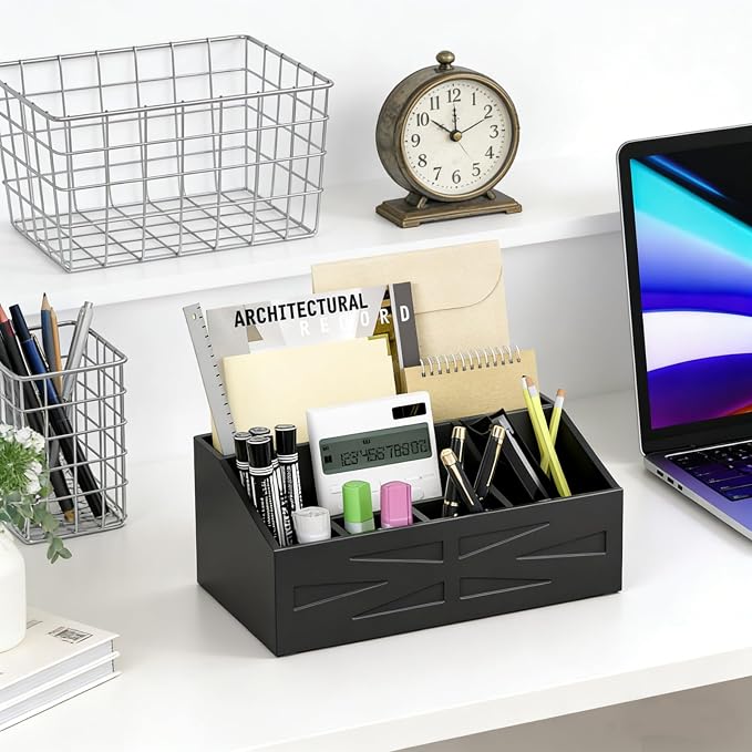 Large Mail Organizer Countertop,Farmhouse Desk and Kitchen Countertop Storage, Letter Sorter, Desk Mail and Bill Organizer, Desktop File and Paper Holder