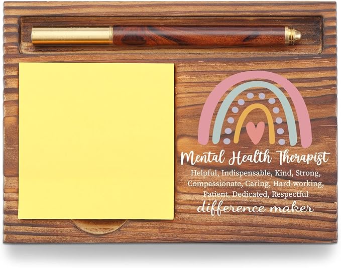 Mental Health Therapist Gifts Sticky Note Holder, Thank You Gift School Counselor, Mental Health Therapist Appreciation Graduation Gift Self-Stick Note Pad Holders TZP48