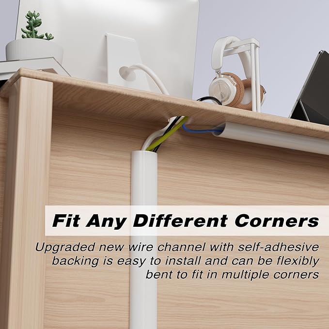 39" Silicone Cord Hider for Wall Mount TV,Large Self-Adhesive Cable Hider for 2-3 Cords,Cable Management Under Desk,Cord Organizer,Cable Raceway Home & Office Trim,Cord Concealer Channel,White