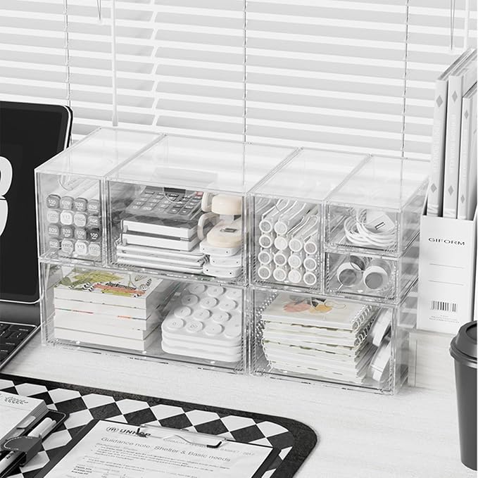 Yarlung 3 Pack Coffee Pod Organizer Tea Bag Holder, Clear Acrylic K Cup Holder Box Stackable Coffee Bar Drawer Container for Cabinet Countertop Storage