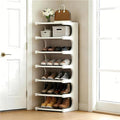 7-Tier Vertical Shoe Rack, Bamboo Free Standing Shoe Rack Shelf, Shoe Storage Stand, Entryway Shoe Tower, Vertical Shoe Organizer for Narrow Closet, Entryway, Hallway