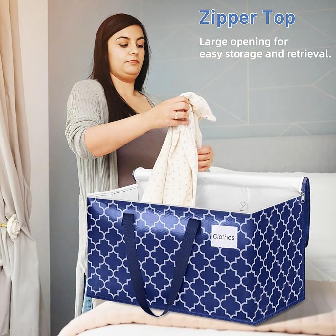 Fabspace Moving Bags, Extra Large Moving Supplies, Heavy Duty Storage Bags, Packing Bags with Reinforced Zippers & Handles, Collapsible Packing Boxes, Storage Totes for Moving, Packing, 88L, 6 Packs