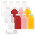 Disposable Juice Container with Caps, 12 Oz Reusable, Clear & Empty Smoothie Bottle For Grab & Go Drink & Juicing Journey, 24 Pack BPA-Free Plastic Water Bottles, Handy, Leak-Proof Beverage Containers