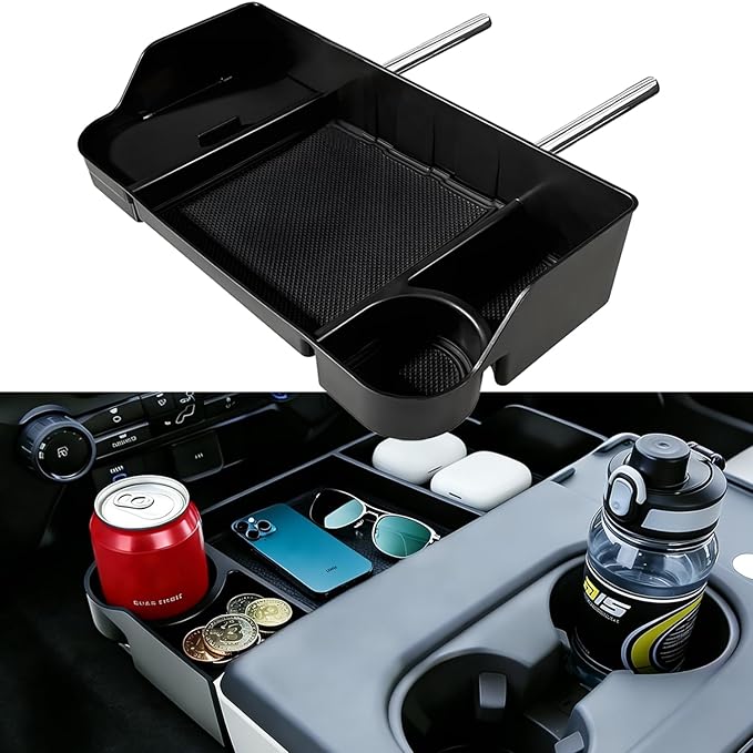 Center Headrest Organizer Tray Fit For Ford F150 F250 F350 F450 F550 F650 2011-2025 2026 Storage Compartment With Anti-Slip Mat Center Console Organizer for Ford F Accessories [Only for Jump Seat]