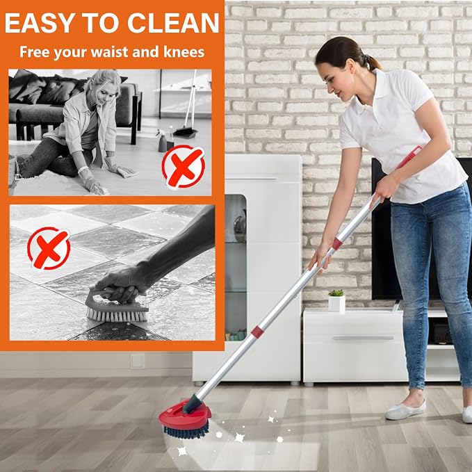 Fatmass Upgraded Spin Mop Replace Scrub Mop Brush Compatible with O Cedar 2 Tank RinseClean, Great for Kitchen, Deck, Bathroom and Shower Floor Scrubber (1 Pack)