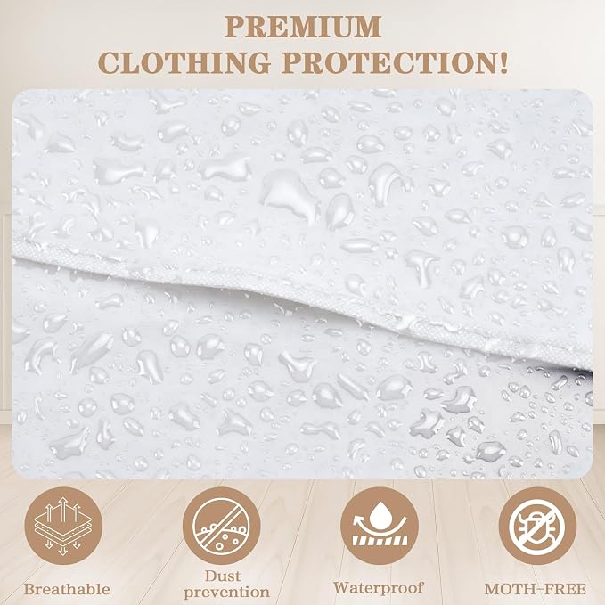 20 Pack Translucent Garment Bag,PEVA Hanging Clothes Cover,24"x43" Suit Dress Bag for Closet Storage Travel