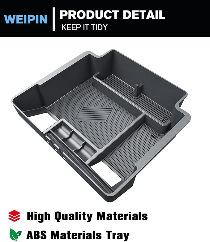 Silverado Sierra Center Console Organizer - Refreshed Models 2024-2026 Chevy Silverado/GMC Sierra 2500HD 3500HD - (Full Console w/Bucket Seats ONLY) - Black