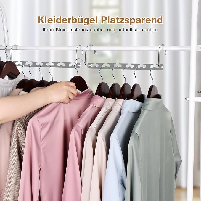 Space Saving Hangers for Clothes 12 Pack, Sturdy Metal Hangers Wardrobe Organizer, Magic Cascading Hanger, Closet Space Saver Closet Organizers and Storage