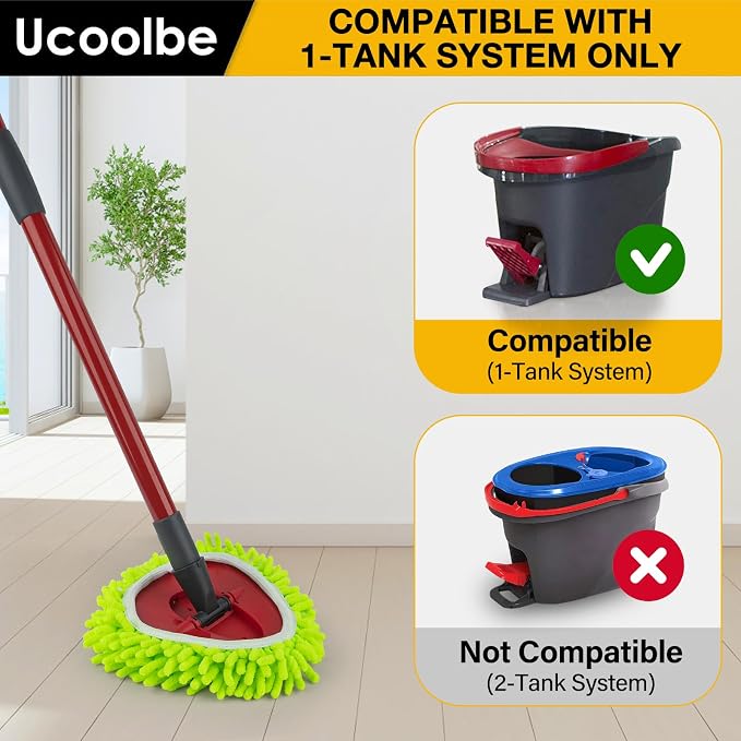 Chenille Duster Spin Mop Replace Heads for O-Cedar EasyWring 1-Tank, 3-Pack | Chenille Mop pad, Not for Ocedar 2-Tank. Chenille picks up dust, pet hair & debris. Wet/dry use for floors, walls & ceilings.