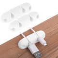 WLLHYF 3PCS Cable Clips, Cord Wire Organizer Cable Management Holders | Silicone, 4 Hole, Cable Harness, USB Charging Accessory, Cable Holder for Office and Home Desk