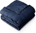 Bare Home Weighted Blanket Full or Queen Size 15lb (48" x 72") for Adults - All-Natural 100% Cotton - Premium Heavy Blanket Nontoxic Glass Beads (Dark Blue, 48"x72")