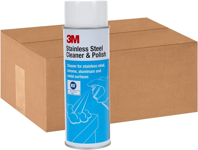 3M™ 14002 Stainless Steel Cleaner And Polish, 21 Oz Bottle, Case Of 12