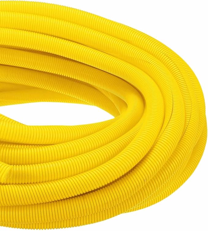 DMiotech 100ft Wire Loom Split Tubing 1 1/4 Inch(31.8mm) ID, Cord Protectors from Pet Flexible Conduit Cable Management for Office Home Garden, Yellow