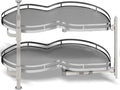 Blind Corner Cabinet Pull Out Organizer, Soft Close Swing Right Pull Out Cabinet Organizer 30inch, Corner Cabinet Lazy Susan for Blind Shelf, 2 Tiers Tray, Adjustable Height