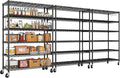 3Pack Wire Shelving 1500lbs 6 Tier Storage Shelves with Wheels NSF Certified Heavy Duty Steel Metal Shelf Adjustable Rolling Rack Kitchen Garage Closet Pantry Laundry 36" Wx16 Dx79 H