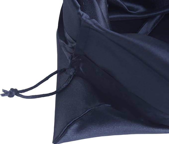 SANSAM Drawstring Satin Silk Dust Bag,4pcs Black 12''x16'' Dust Cover Storage Bags for Purses, Handbags, Travel Storage Pouch for Shoes, Boots