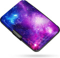 Credit Card Holder Cosmic Galaxy Mini Aluminum Wallet | Women Men, Slim Design, RFID Blocking, Metal Business ID Case