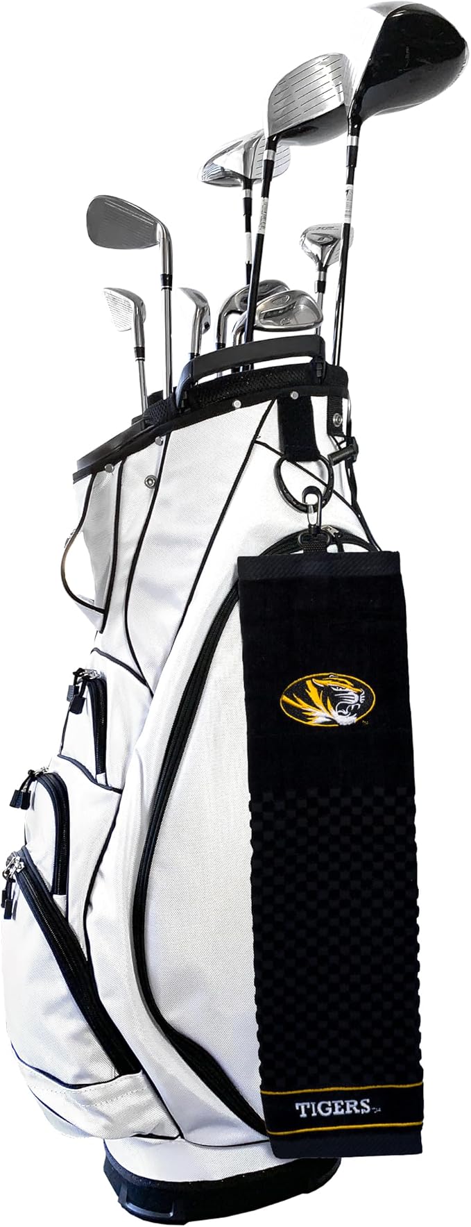 Team Golf NCAA Missouri Tigers Embroidered Golf Towel Embroidered Golf-Towel, Checkered Scrubber Design, Embroidered-Logo (Pack of 6)