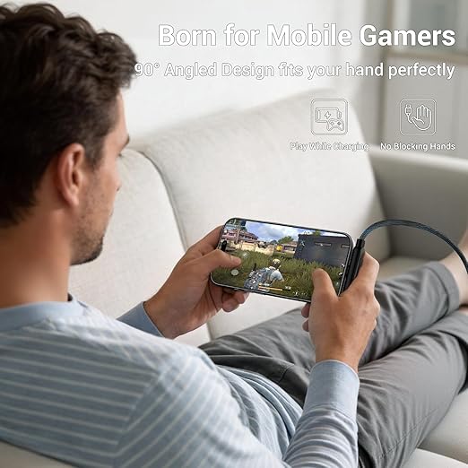 Invisible Holder Charger Cable, 65W PD Fast Charging Cable for Desk, USB-A & Type-C to Cable 4.9 FT with 360° Adjustable Metal Stand, 2 in 1 Holder Charger for Gaming, Office, Home