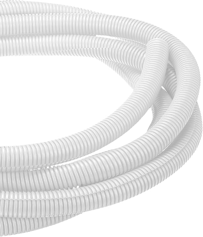 DMiotech 20ft Wire Loom Split Tubing 1 Inch(25.4mm) ID, Cord Protectors from Pet Flexible Conduit Cable Management for Office Home Garden, White