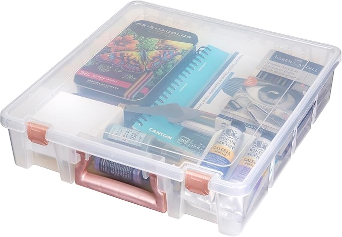 ArtBin 6955RL Super Satchel Compartment Box Clear Craft Organizer Storage Case - Rose Gold, Pack of 1