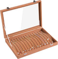 Frebeauty 15 Hooks Necklace Organizer,Velvet Necklace Holder Tray with Lid | Jewelry Organizer for Necklace Pendant Chain,Women Jewelry Box,for Home Use and Jewelry Store,Jewelry Display for Drawer