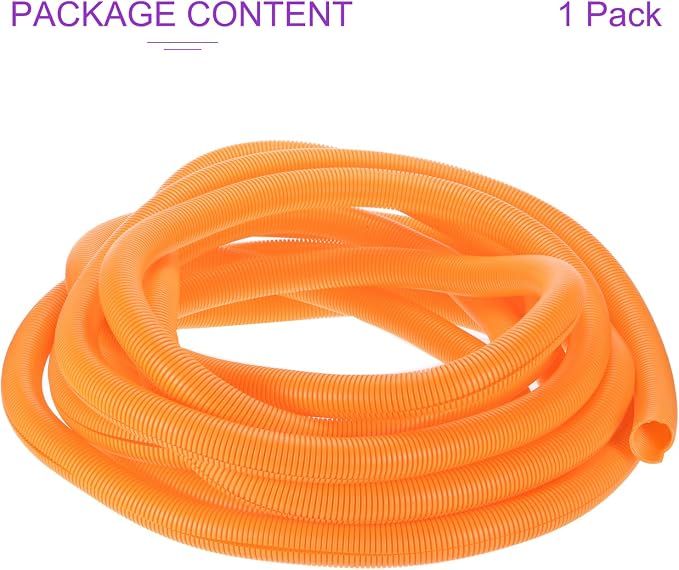 DMiotech 50ft Wire Loom Split Tubing 1 1/2 Inch(38 Mm) ID, Cord Protectors from Pet Flexible Conduit Cable Management for Office, Home, Garden, Orange