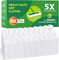 100ct Dry Sweeping Cloths for Swiffer Sweeper Mop, Heavy Duty Microfiber Duster Mop Pad Refills, Captures Dust & Pet Hair, for Hardwood Floors and Multi-Surface Cleaning